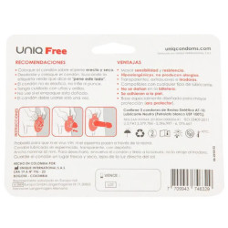 Uniq - Free Préservatifs Sans Latex Avec Anneau De Protection 3 Unités